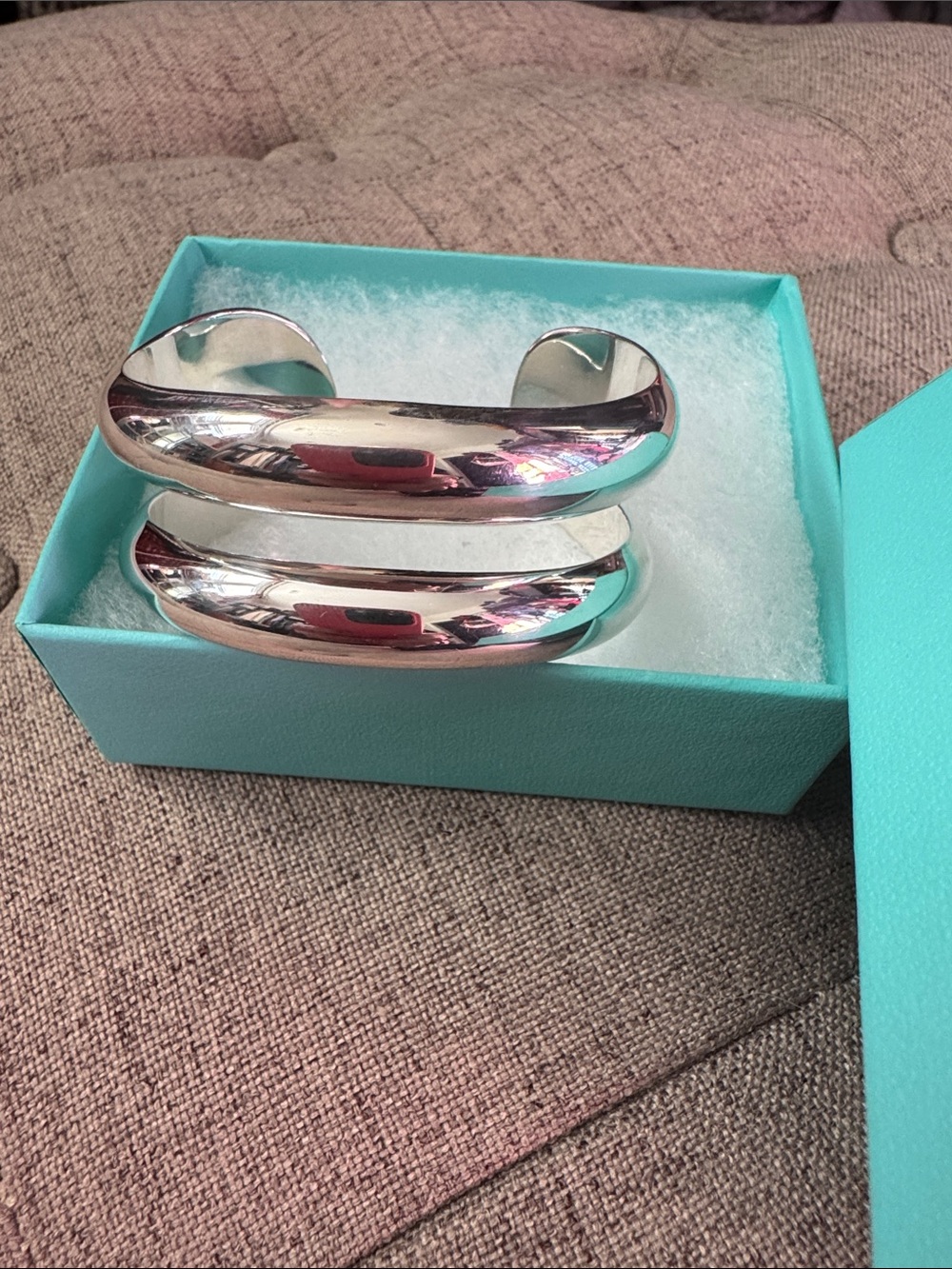 Tiffany & Co Elsa Peretti open cuff open center bracelet.